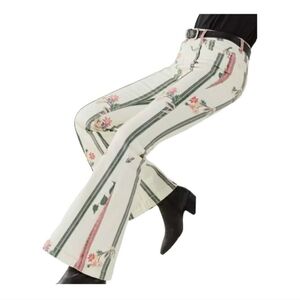 White floral stripe Jeans